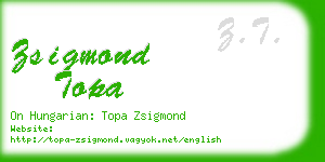 zsigmond topa business card